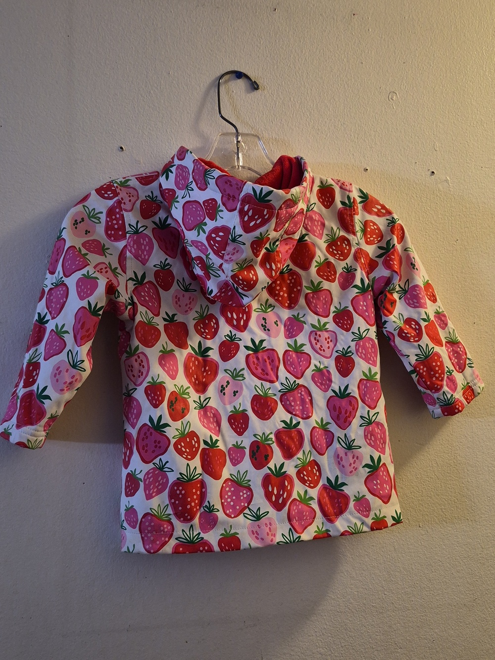 Hatley Pink Strawberry Raincoat with Red Lining - Picture 2 of 8